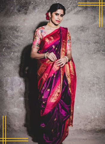 Nauvari Saree Drape Day 1/7 days of #festiveGRWMwithRIA | Instagram